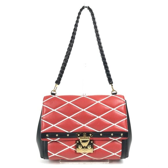 LOUIS VUITTON Maltage Line Pochette flap Shoulder Bag Leather Red/Black - Picture 1 of 16